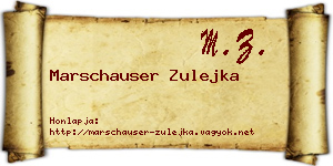 Marschauser Zulejka névjegykártya